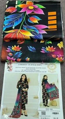 3 Pcs Women's Unstitched Printed Suit